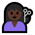 💇🏿‍♀️ woman getting haircut: dark skin tone display on Windows